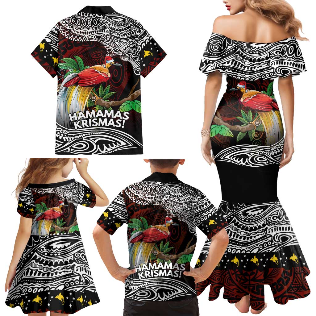 Papua New Guinea Christmas Family Matching Mermaid Dress and Hawaiian Shirt LT9 - Polynesian Pride