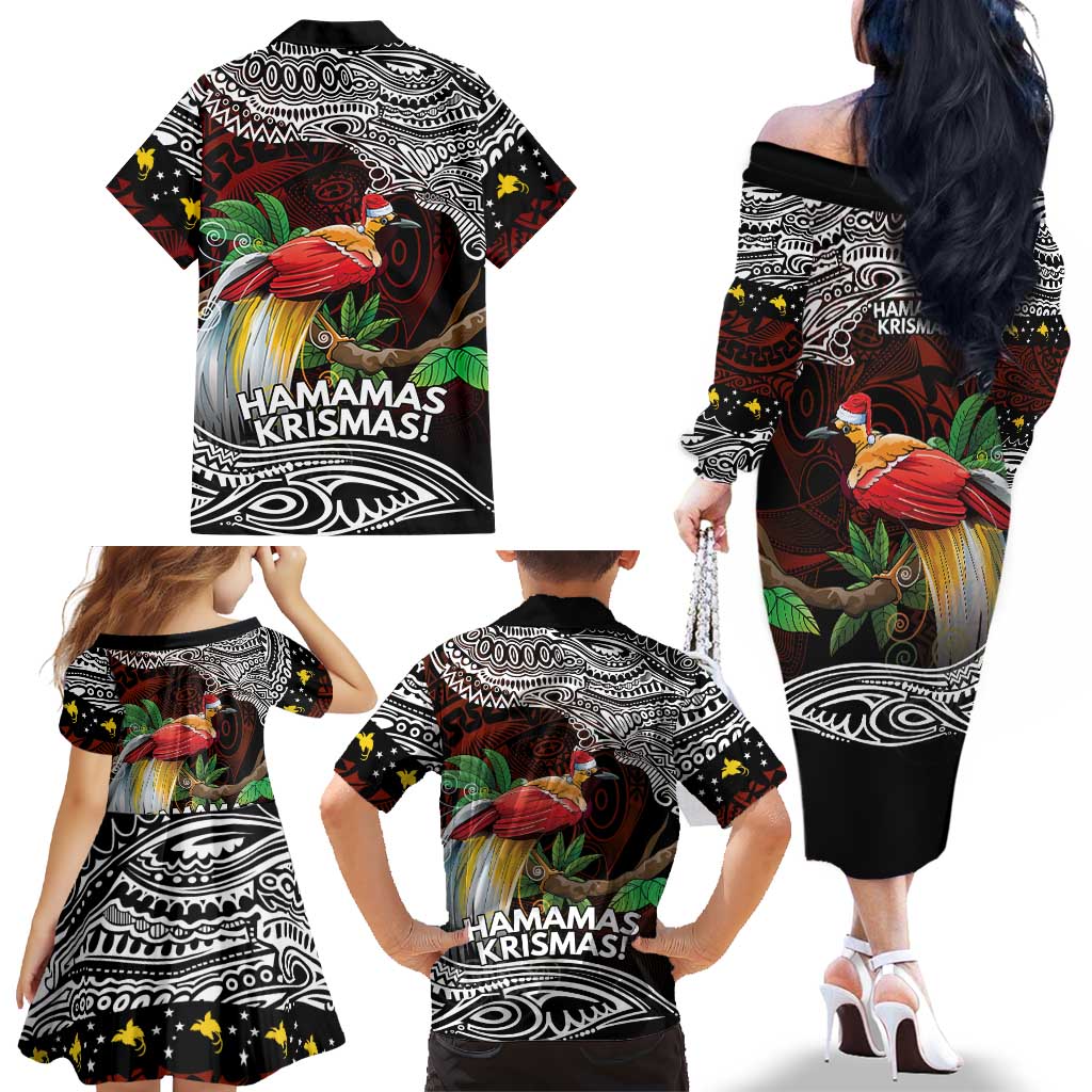 Papua New Guinea Christmas Family Matching Off The Shoulder Long Sleeve Dress and Hawaiian Shirt LT9 - Polynesian Pride