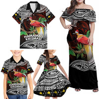 Papua New Guinea Christmas Family Matching Off Shoulder Maxi Dress and Hawaiian Shirt - Polynesian Pride
