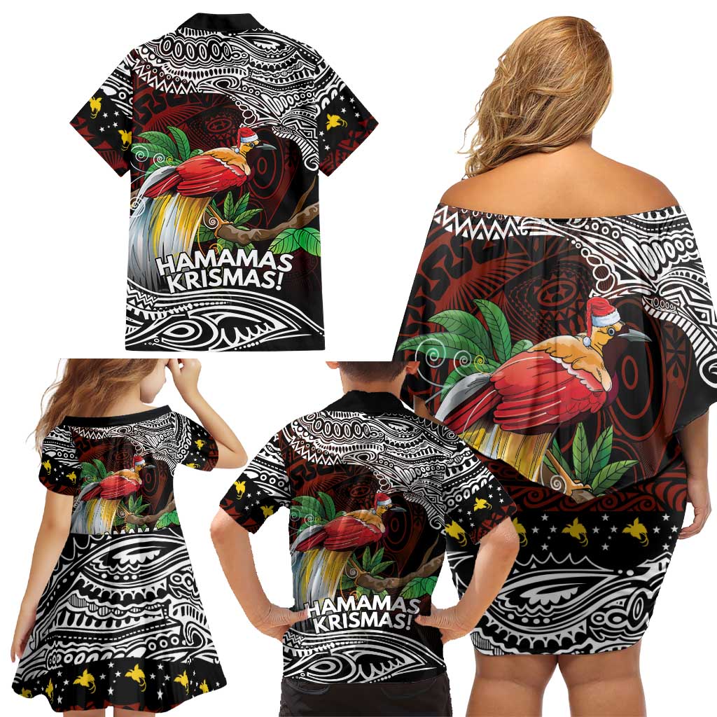 Papua New Guinea Christmas Family Matching Off Shoulder Short Dress and Hawaiian Shirt LT9 - Polynesian Pride