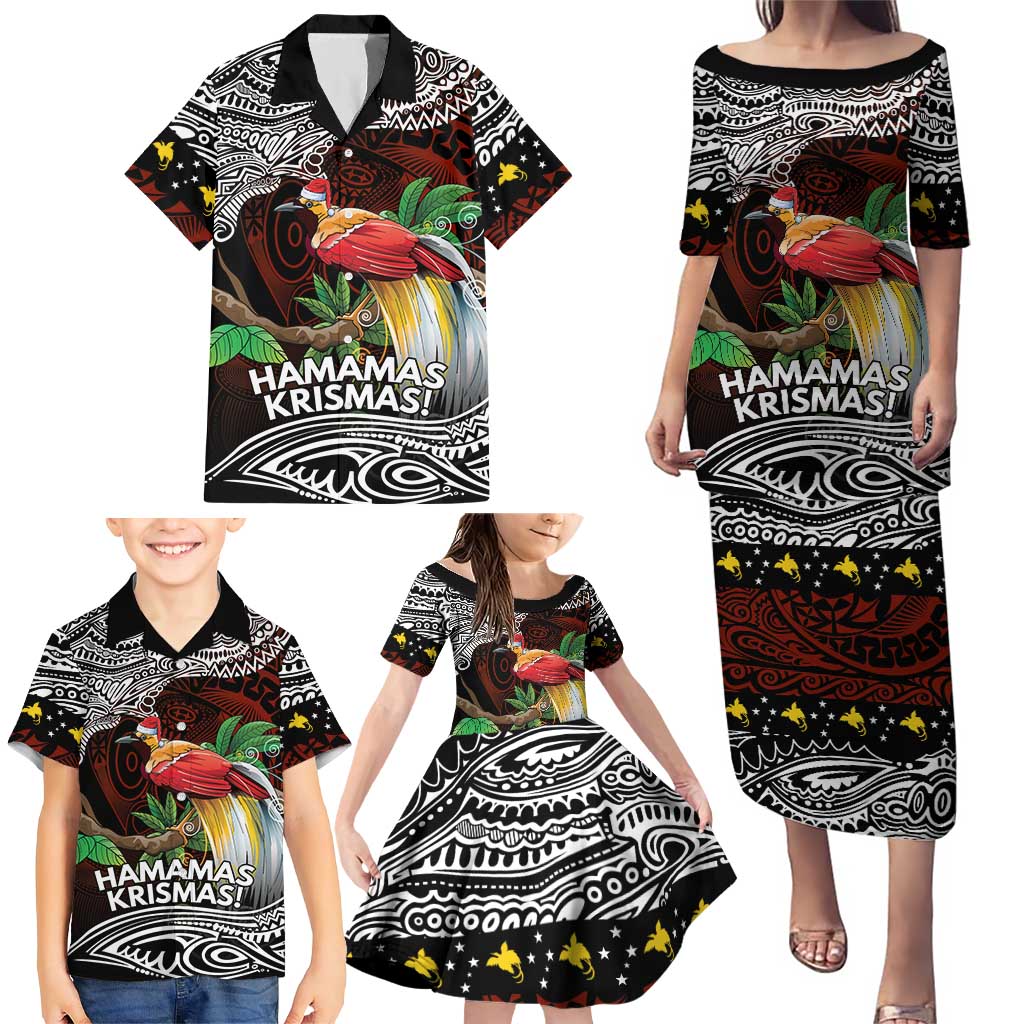 Papua New Guinea Christmas Family Matching Puletasi and Hawaiian Shirt - Polynesian Pride