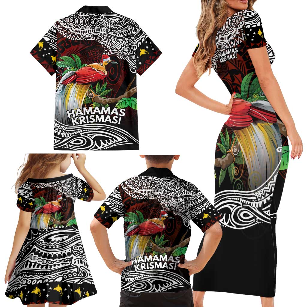 Papua New Guinea Christmas Family Matching Short Sleeve Bodycon Dress and Hawaiian Shirt LT9 - Polynesian Pride
