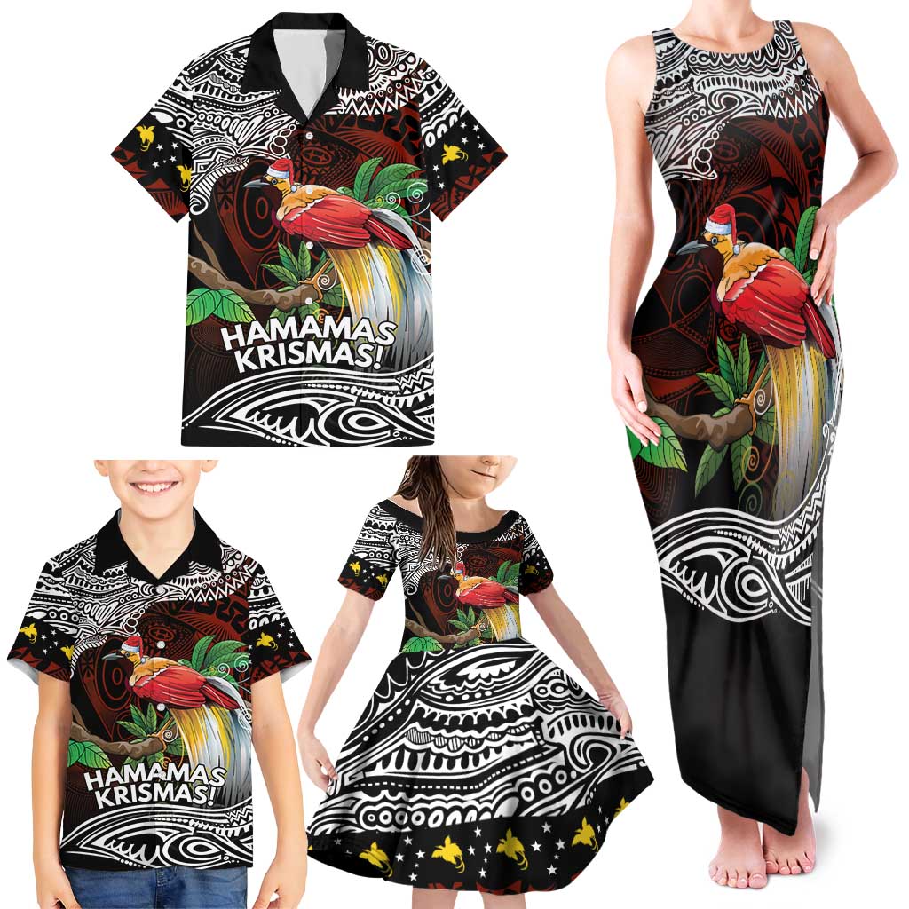 Papua New Guinea Christmas Family Matching Tank Maxi Dress and Hawaiian Shirt LT9 - Polynesian Pride
