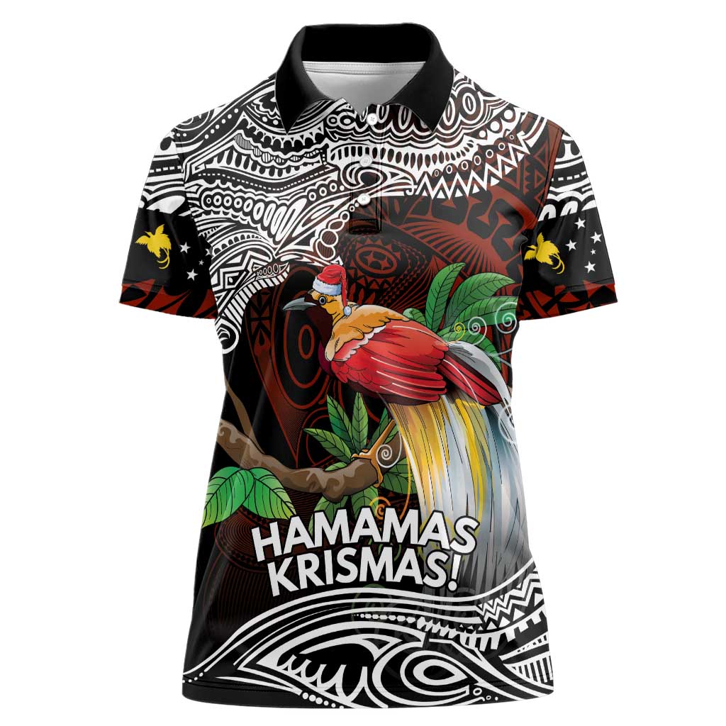 Papua New Guinea Christmas Women Polo Shirt - Polynesian Pride