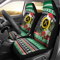 Vanuatu Pig's Tusk Meri Krismas! Car Seat Cover Vanuatuan Sand Drawing Pattern LT9 - Polynesian Pride