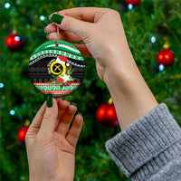 Vanuatu Pig's Tusk Meri Krismas! Ceramic Ornament Vanuatuan Sand Drawing Pattern - Polynesian Pride