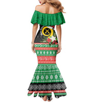Vanuatu Pig's Tusk Meri Krismas! Family Matching Mermaid Dress and Hawaiian Shirt Vanuatuan Sand Drawing Pattern LT9 - Polynesian Pride