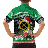 Vanuatu Pig's Tusk Meri Krismas! Family Matching Off Shoulder Short Dress and Hawaiian Shirt Vanuatuan Sand Drawing Pattern LT9 - Polynesian Pride