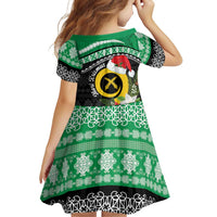 Vanuatu Pig's Tusk Meri Krismas! Family Matching Short Sleeve Bodycon Dress and Hawaiian Shirt Vanuatuan Sand Drawing Pattern LT9 - Polynesian Pride