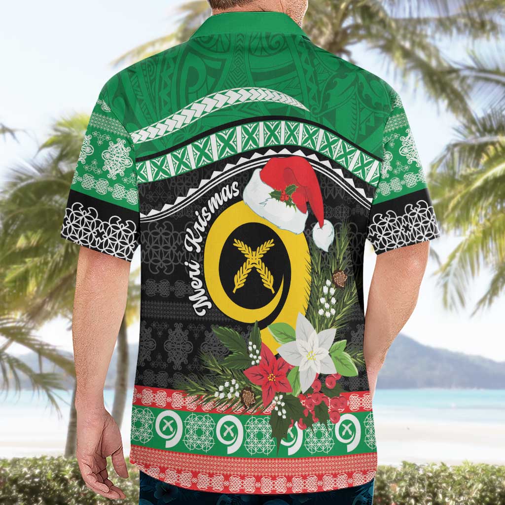 Vanuatu Pig's Tusk Meri Krismas! Hawaiian Shirt Vanuatuan Sand Drawing Pattern - Polynesian Pride