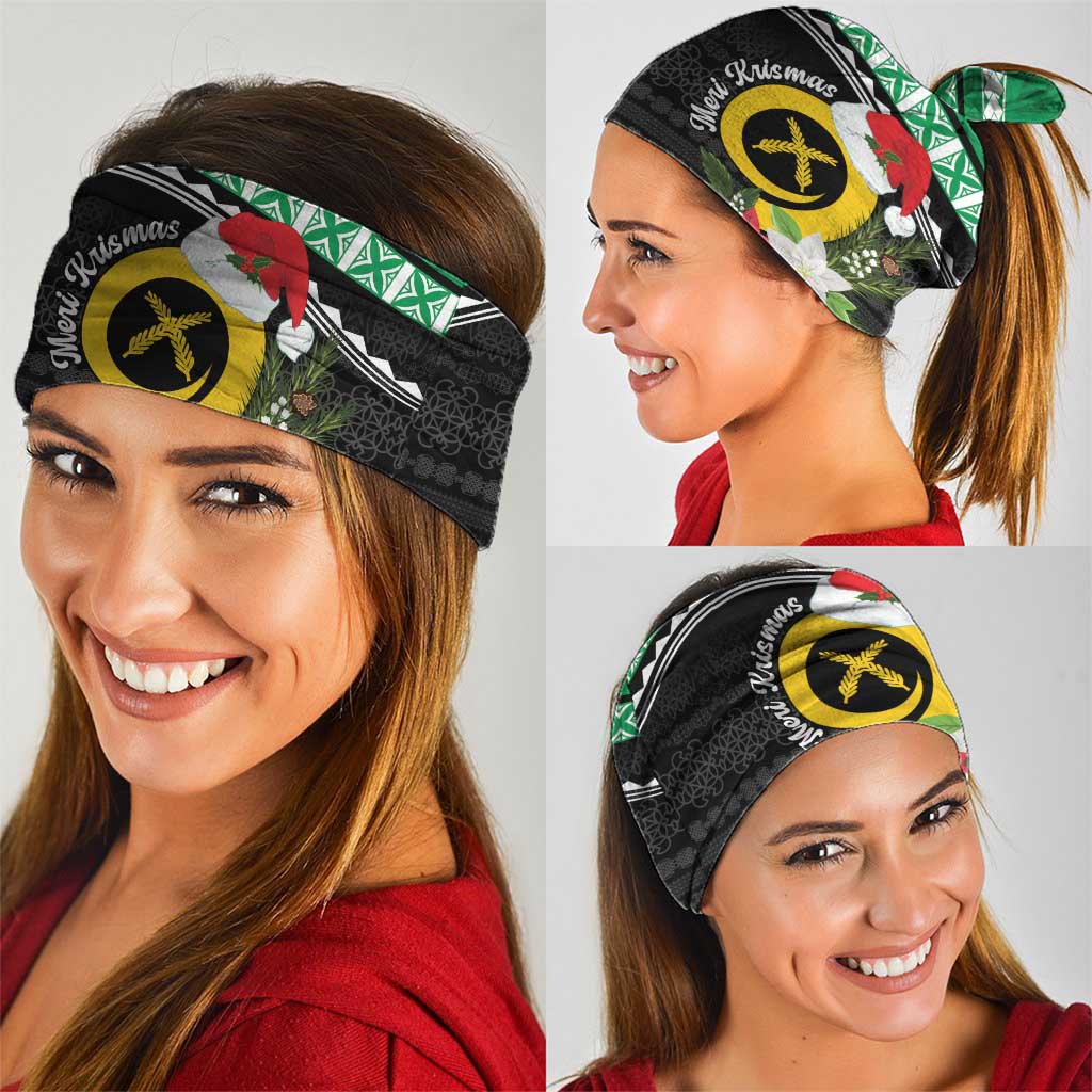 Vanuatu Pig's Tusk Meri Krismas! Neck Gaiter Vanuatuan Sand Drawing Pattern - Polynesian Pride