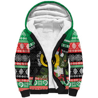 Vanuatu Pig's Tusk Meri Krismas! Sherpa Hoodie Vanuatuan Sand Drawing Pattern - Polynesian Pride