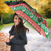 Vanuatu Pig's Tusk Meri Krismas! Umbrella Vanuatuan Sand Drawing Pattern - Polynesian Pride