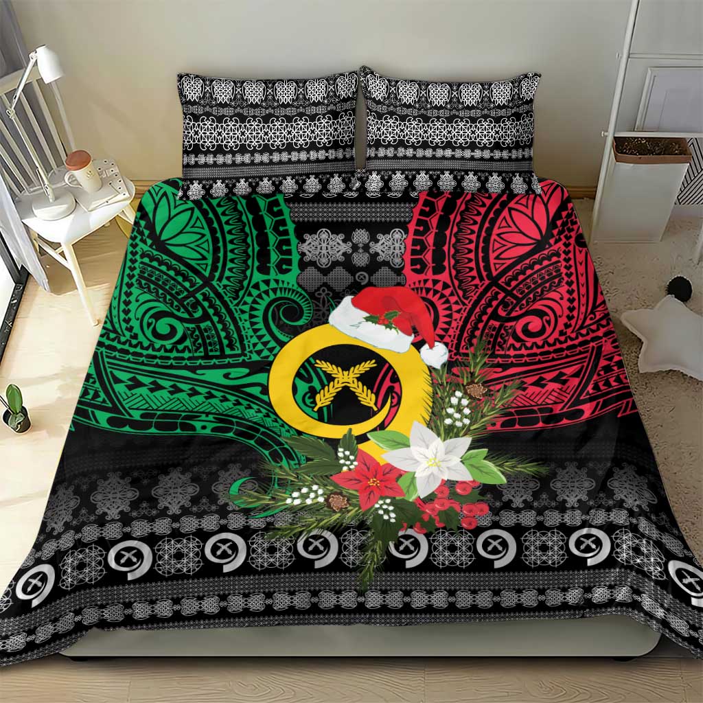 Vanuatu Pig's Tusk Meri Krismas! Bedding Set Vanuatuan Ancient Art Spirit LT9 - Polynesian Pride