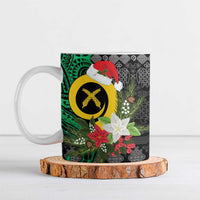 Vanuatu Pig's Tusk Meri Krismas! Ceramic Mug Vanuatuan Ancient Art Spirit LT9 Black - Polynesian Pride