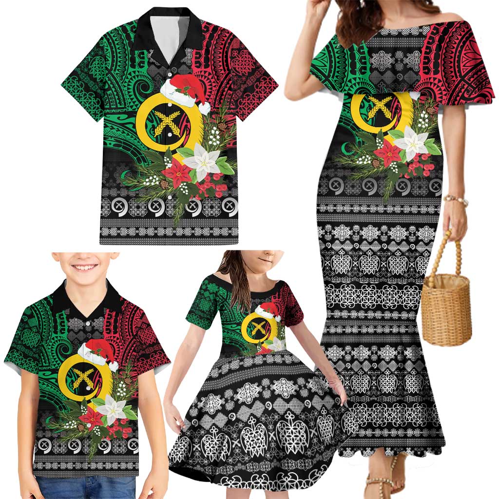 Vanuatu Pig's Tusk Meri Krismas! Family Matching Mermaid Dress and Hawaiian Shirt Vanuatuan Ancient Art Spirit LT9 - Polynesian Pride