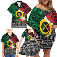 Vanuatu Pig's Tusk Meri Krismas! Family Matching Off Shoulder Short Dress and Hawaiian Shirt Vanuatuan Ancient Art Spirit LT9 - Polynesian Pride