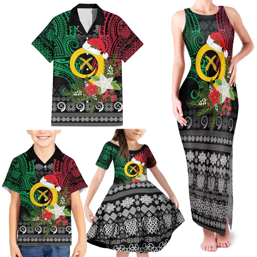 Vanuatu Pig's Tusk Meri Krismas! Family Matching Tank Maxi Dress and Hawaiian Shirt Vanuatuan Ancient Art Spirit LT9 - Polynesian Pride