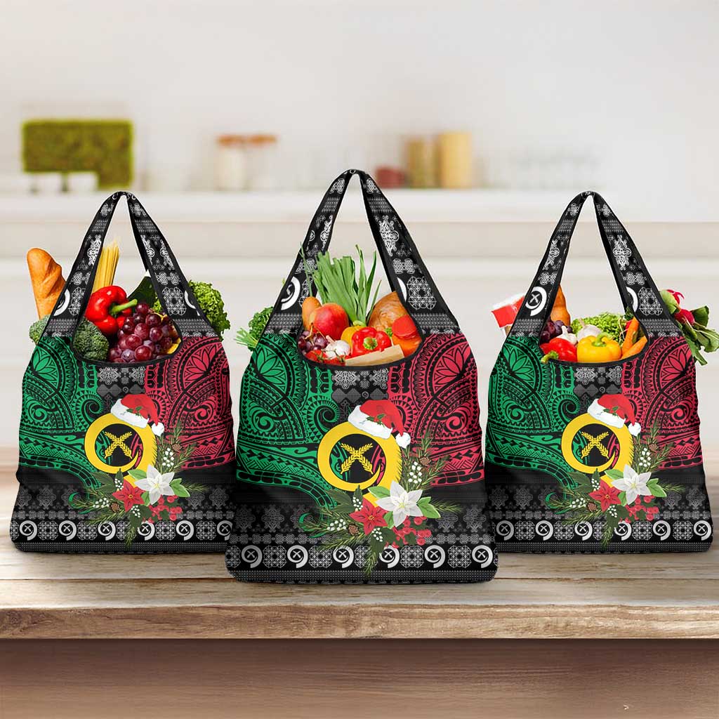 Vanuatu Pig's Tusk Meri Krismas! Grocery Bag Vanuatuan Ancient Art Spirit - Polynesian Pride