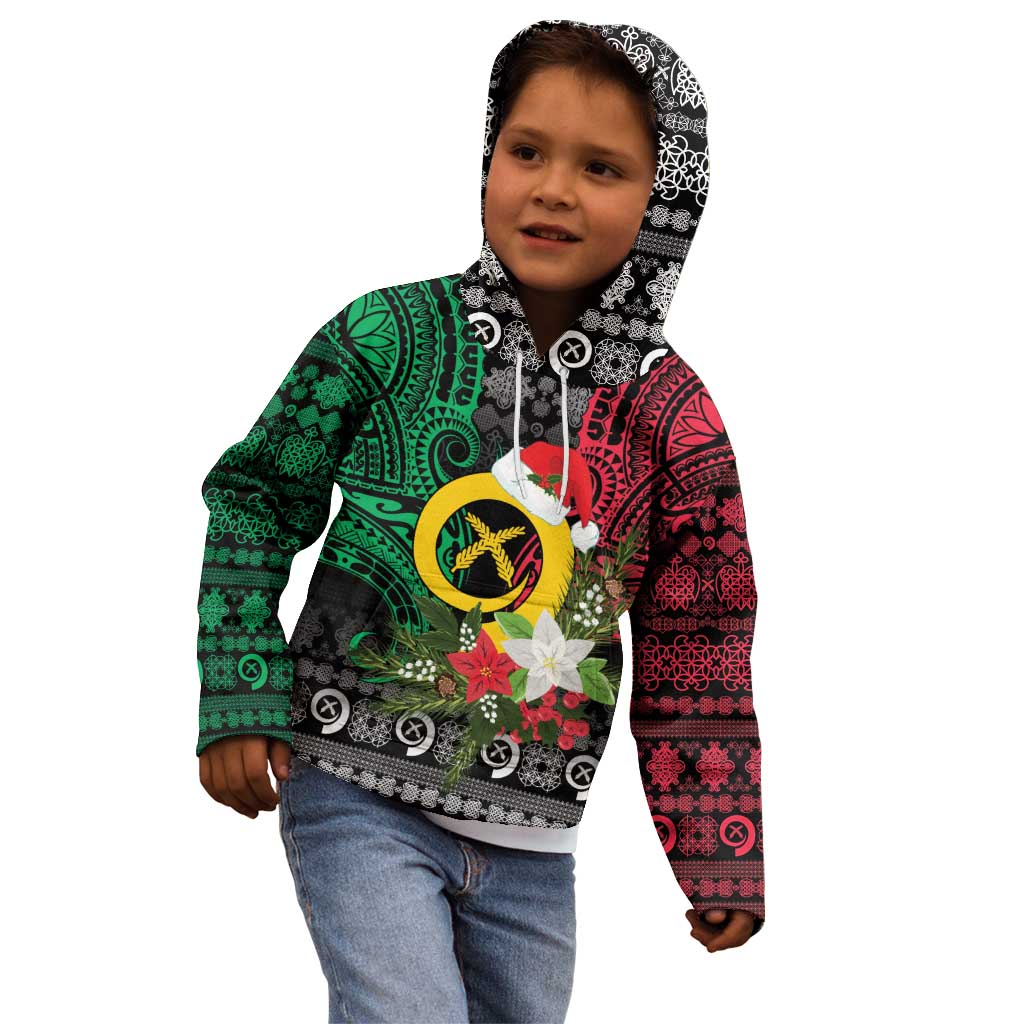 Vanuatu Pig's Tusk Meri Krismas! Kid Hoodie Vanuatuan Ancient Art Spirit LT9 - Polynesian Pride