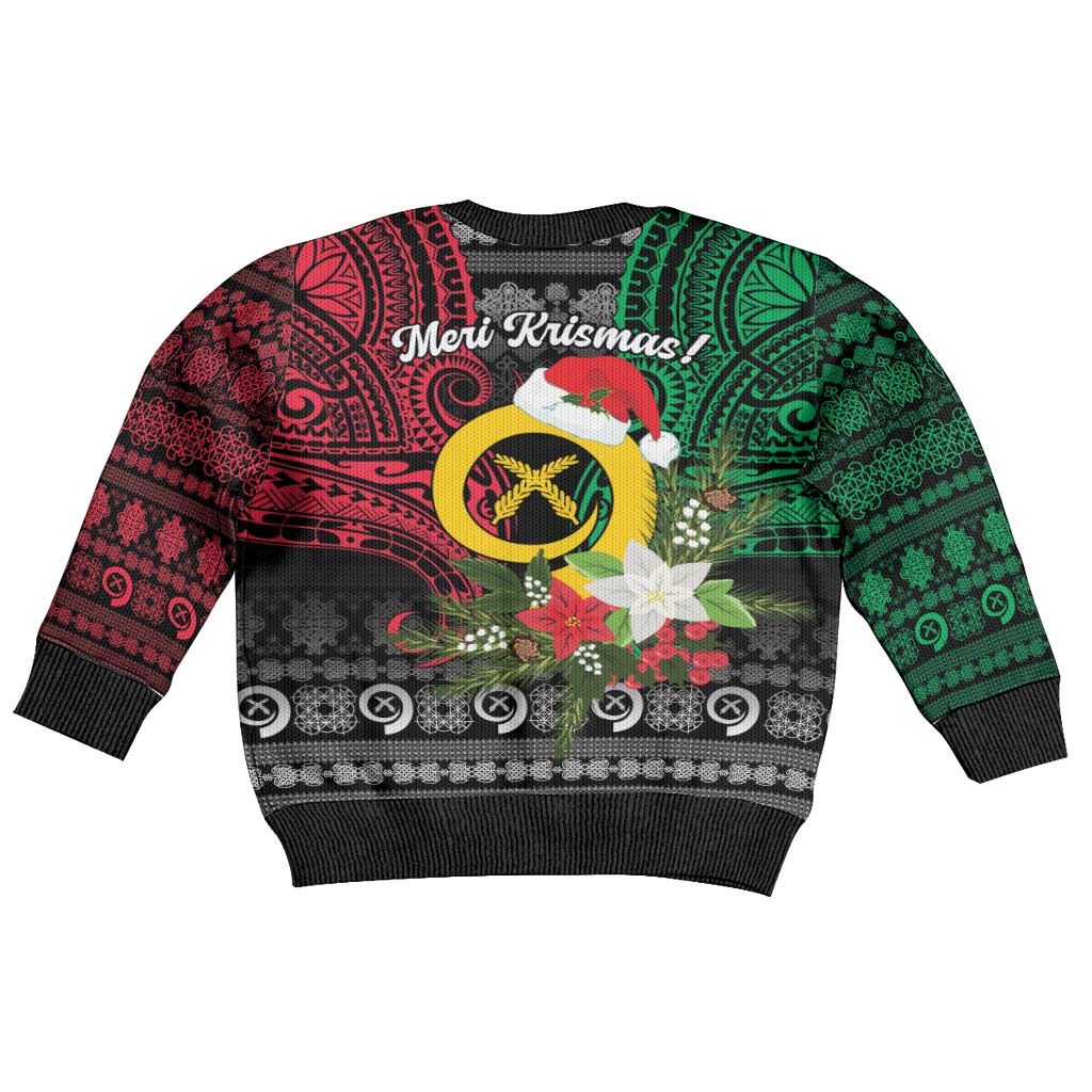 Vanuatu Pig's Tusk Meri Krismas! Kid Ugly Christmas Sweater Vanuatuan Ancient Art Spirit - Polynesian Pride