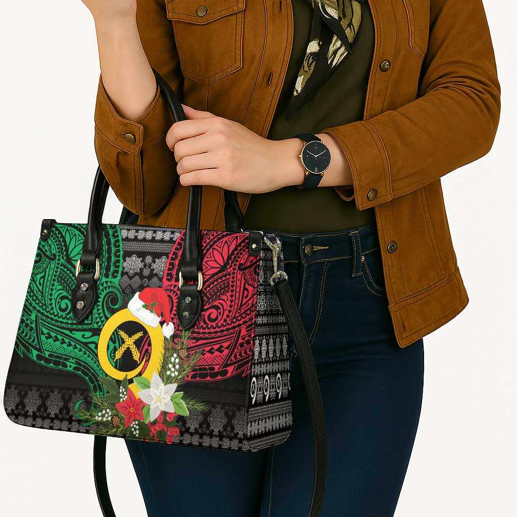Vanuatu Pig's Tusk Meri Krismas! Leather Bag Vanuatuan Ancient Art Spirit - Polynesian Pride