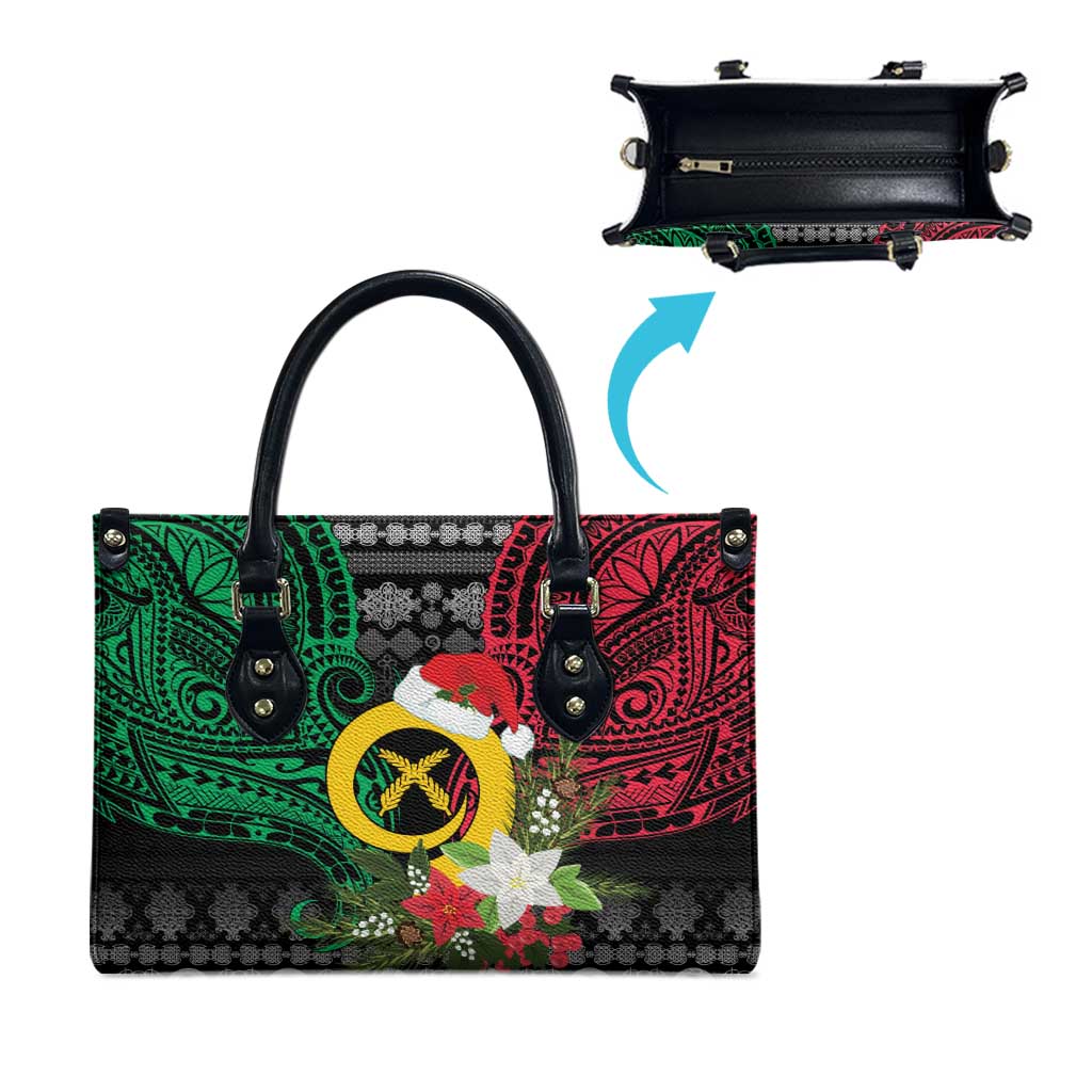 Vanuatu Pig's Tusk Meri Krismas! Leather Bag Vanuatuan Ancient Art Spirit - Polynesian Pride