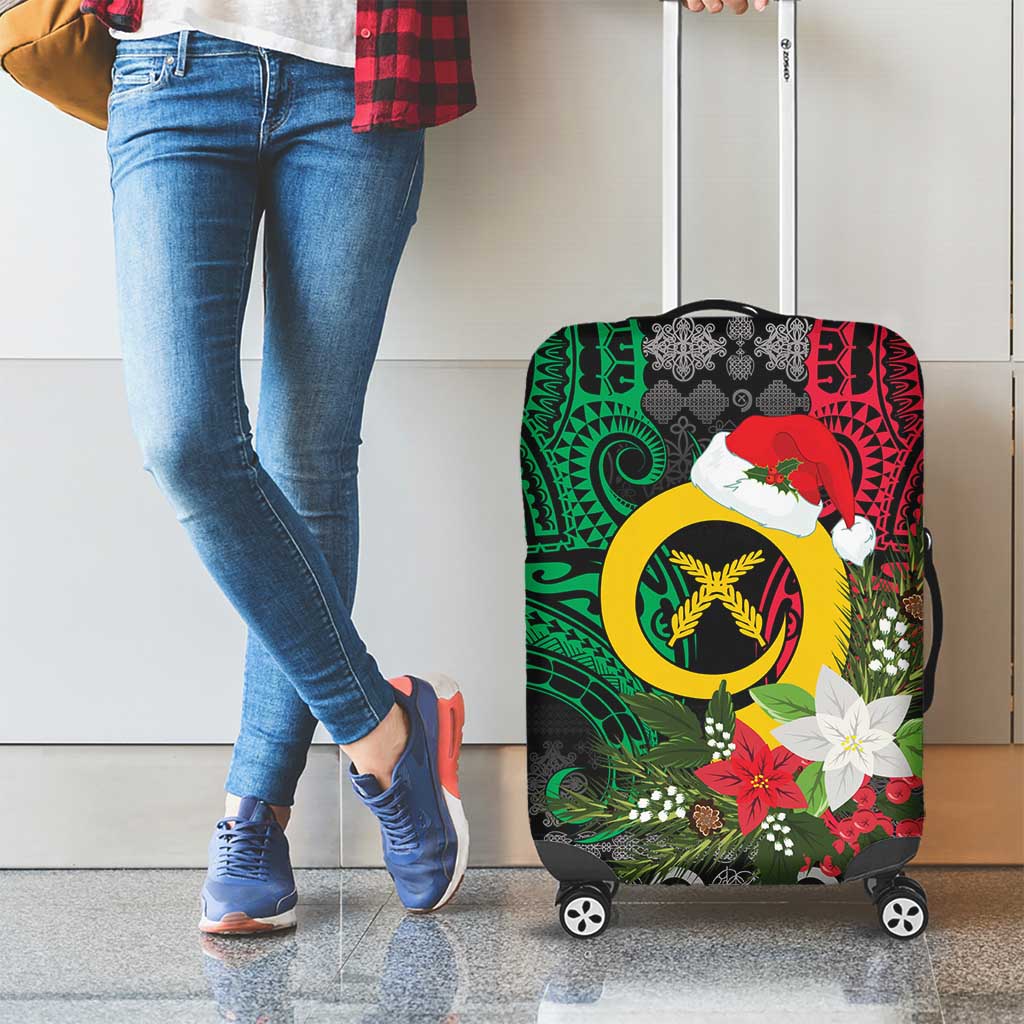 Vanuatu Pig's Tusk Meri Krismas! Luggage Cover Vanuatuan Ancient Art Spirit - Polynesian Pride