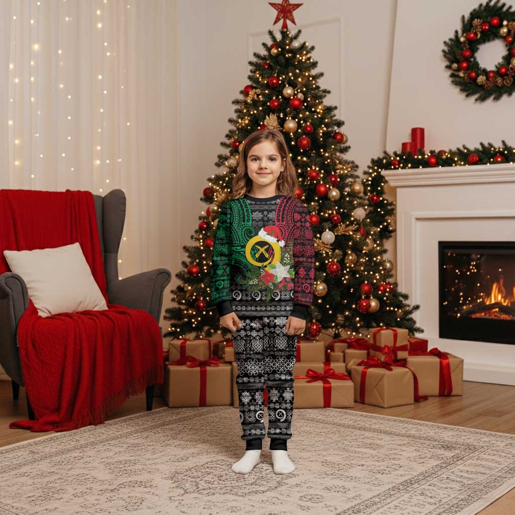 Vanuatu Pig's Tusk Meri Krismas! Christmas Pajama Set Vanuatuan Ancient Art Spirit - Polynesian Pride