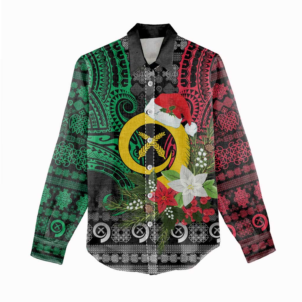 Vanuatu Pig's Tusk Meri Krismas! Women Casual Shirt Vanuatuan Ancient Art Spirit LT9 - Polynesian Pride