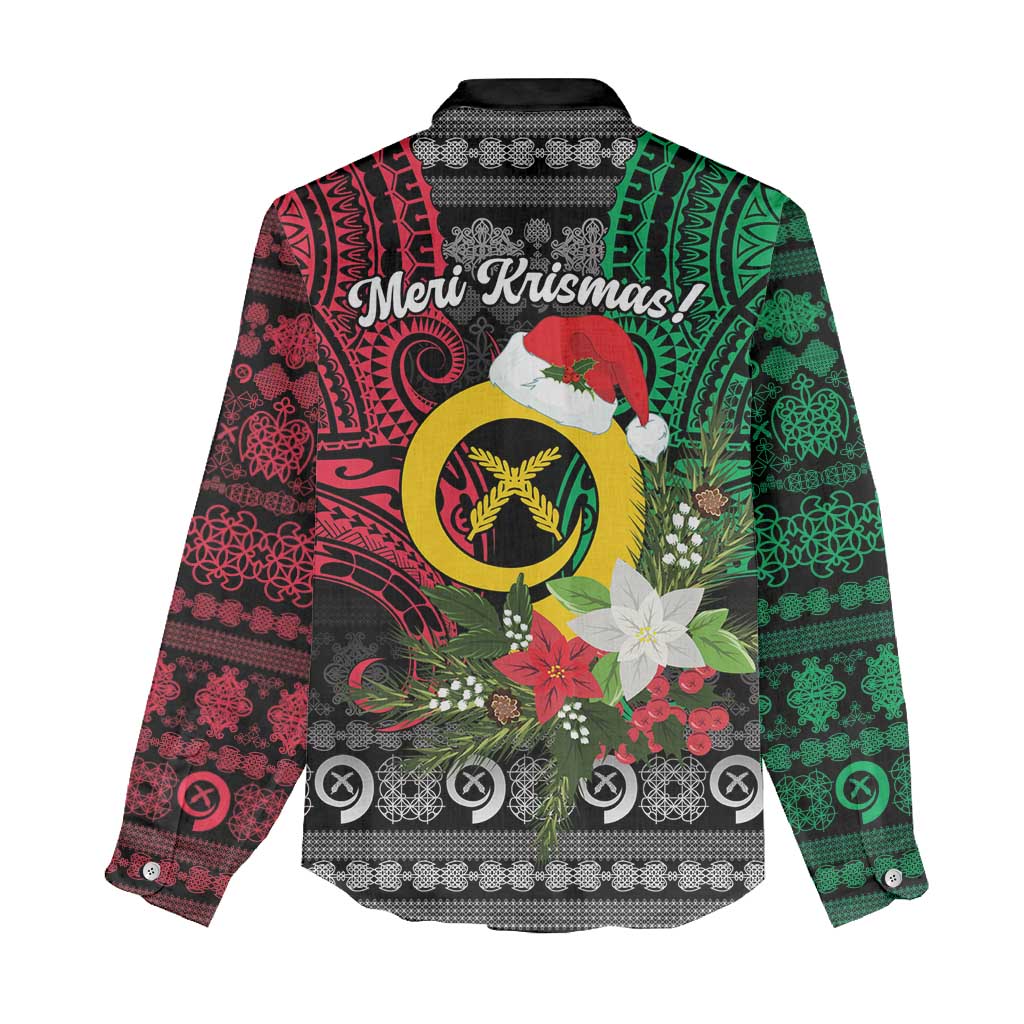 Vanuatu Pig's Tusk Meri Krismas! Women Casual Shirt Vanuatuan Ancient Art Spirit LT9 - Polynesian Pride