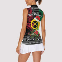 Vanuatu Pig's Tusk Meri Krismas! Women Sleeveless Polo Shirt Vanuatuan Ancient Art Spirit LT9 - Polynesian Pride