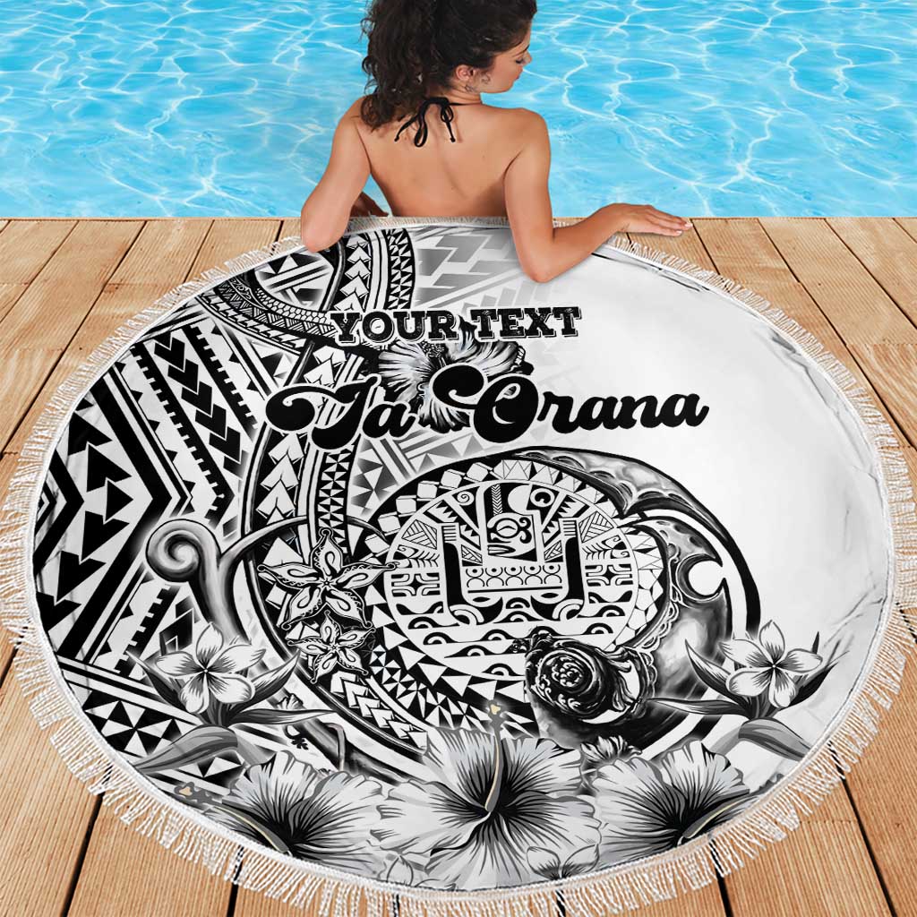 Ia Orana Tahiti Personalised Beach Blanket French Polynesia Hook Tattoo Special White Color LT9
