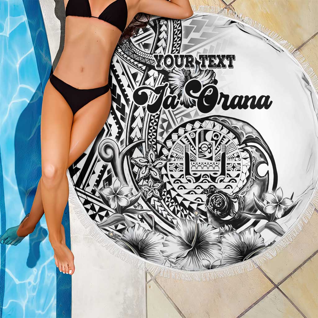 Ia Orana Tahiti Personalised Beach Blanket French Polynesia Hook Tattoo Special White Color LT9