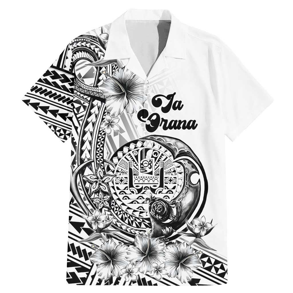 Ia Orana Tahiti Personalised Family Matching Mermaid Dress and Hawaiian Shirt French Polynesia Hook Tattoo Special White Color LT9