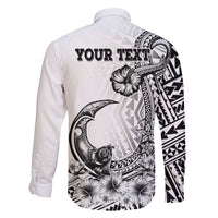 Ia Orana Tahiti Personalised Family Matching Off Shoulder Short Dress and Hawaiian Shirt French Polynesia Hook Tattoo Special White Color LT9