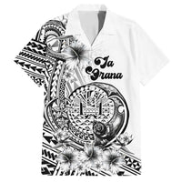 Ia Orana Tahiti Personalised Family Matching Puletasi Dress and Hawaiian Shirt French Polynesia Hook Tattoo Special White Color LT9 Dad's Shirt - Short Sleeve White - Polynesian Pride