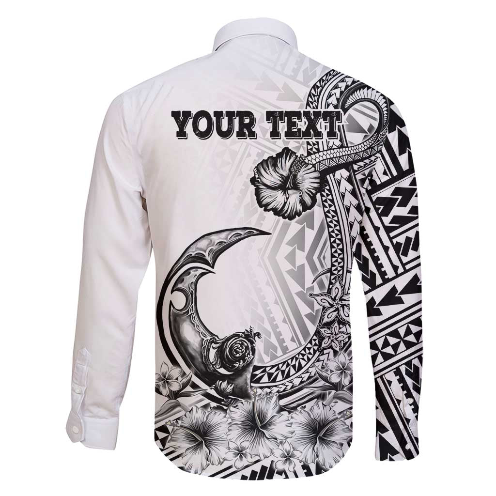 Ia Orana Tahiti Personalised Family Matching Puletasi Dress and Hawaiian Shirt French Polynesia Hook Tattoo Special White Color LT9 - Polynesian Pride