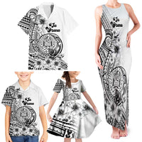 Ia Orana Tahiti Personalised Family Matching Tank Maxi Dress and Hawaiian Shirt French Polynesia Hook Tattoo Special White Color LT9 - Polynesian Pride