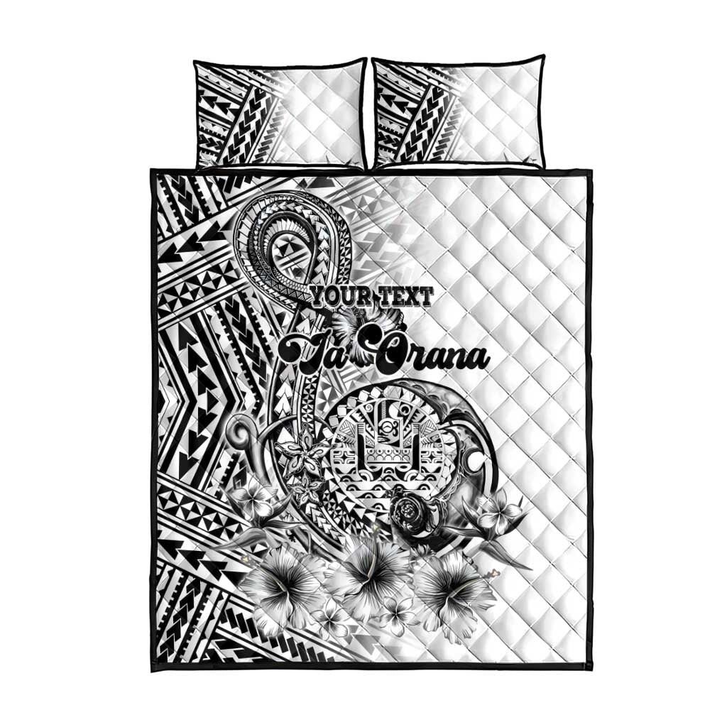 Ia Orana Tahiti Personalised Quilt Bed Set French Polynesia Hook Tattoo Special White Color LT9