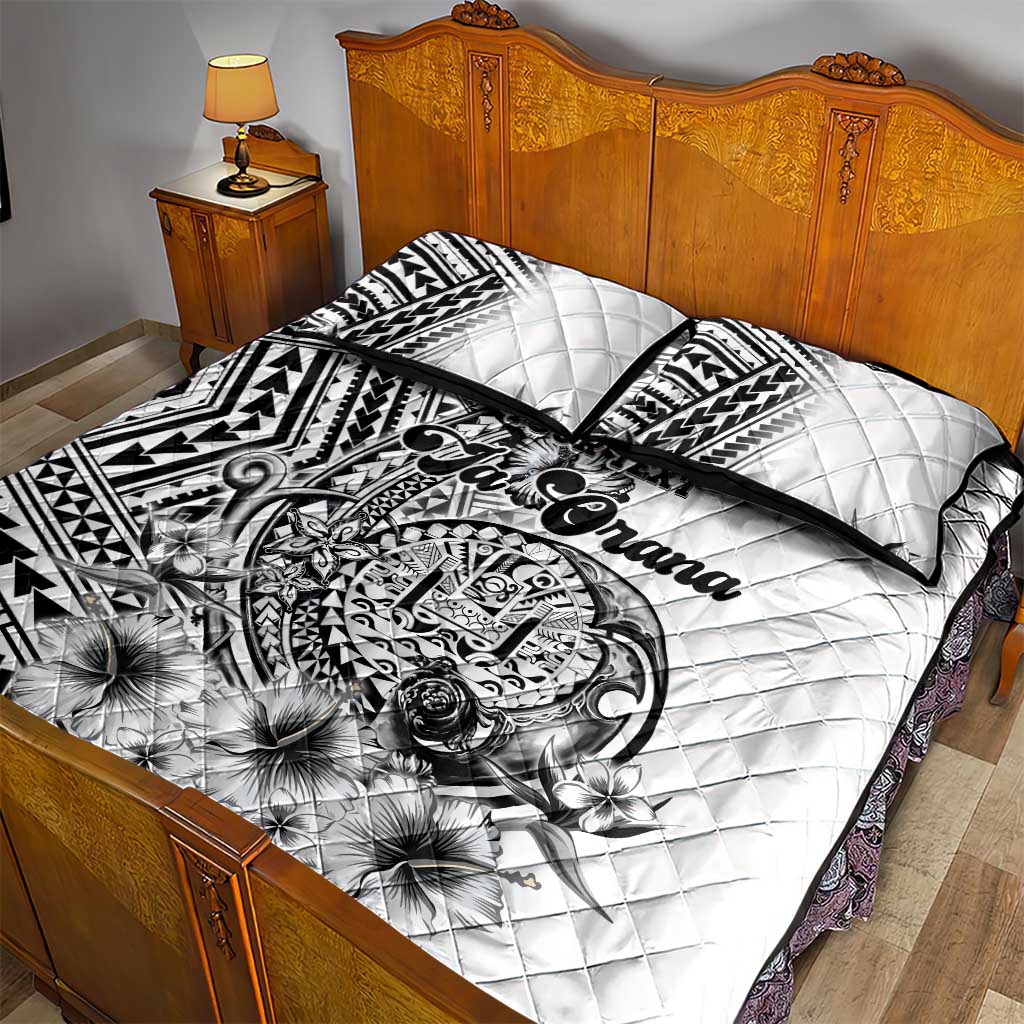 Ia Orana Tahiti Personalised Quilt Bed Set French Polynesia Hook Tattoo Special White Color LT9