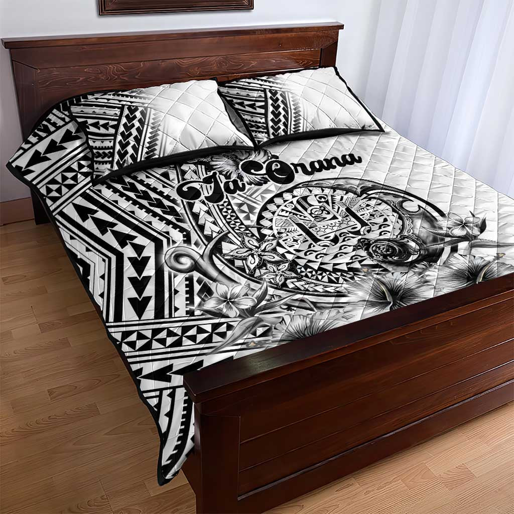 Ia Orana Tahiti Personalised Quilt Bed Set French Polynesia Hook Tattoo Special White Color LT9