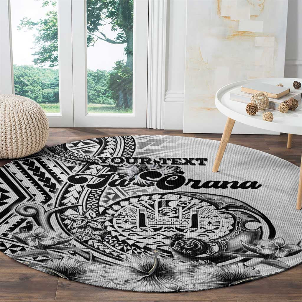 Ia Orana Tahiti Personalised Round Carpet French Polynesia Hook Tattoo Special White Color LT9