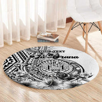 Ia Orana Tahiti Personalised Round Carpet French Polynesia Hook Tattoo Special White Color LT9