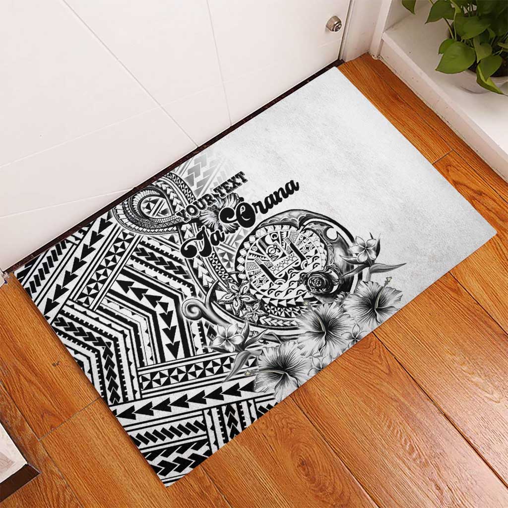 Ia Orana Tahiti Personalised Rubber Doormat French Polynesia Hook Tattoo Special White Color LT9