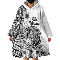 Ia Orana Tahiti Personalised Wearable Blanket Hoodie French Polynesia Hook Tattoo Special White Color LT9