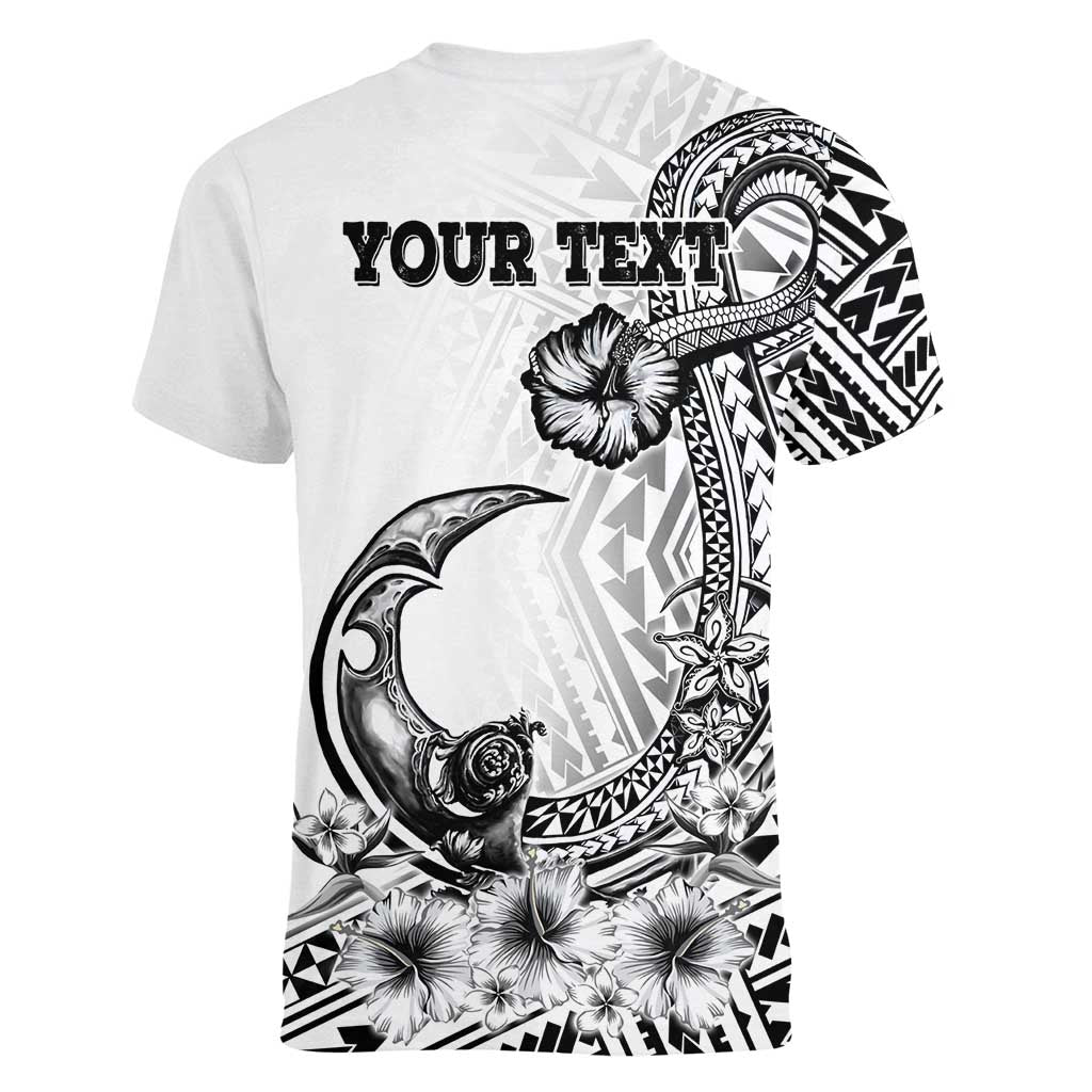 Ia Orana Tahiti Personalised Women V Neck T Shirt French Polynesia Hook Tattoo Special White Color LT9