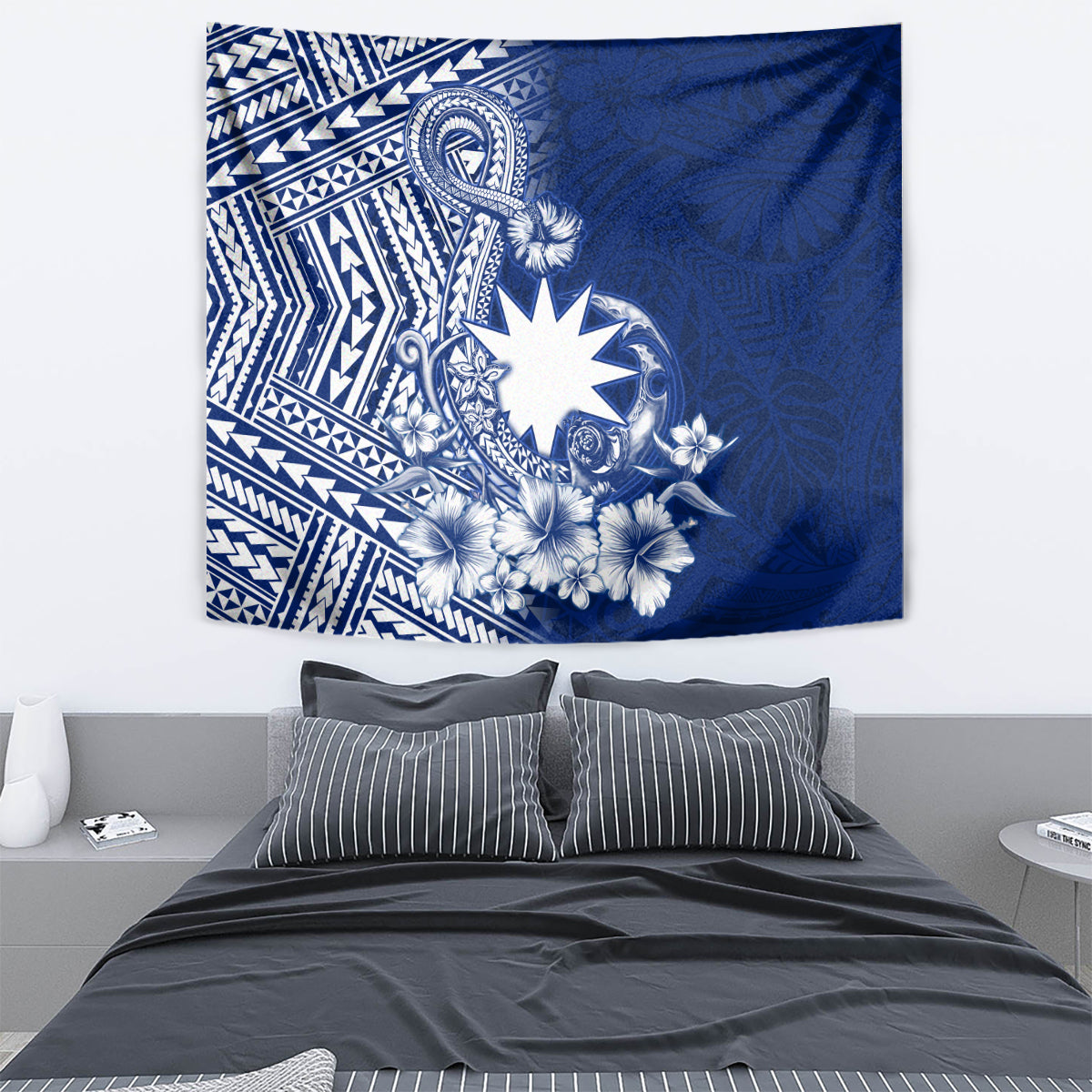 Nauru Independence Personalised Tapestry Naoero Hook Tattoo Special Polynesian Pattern LT9 - Polynesian Pride