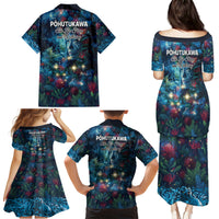 New Zealand Matariki Pohutukawa Family Matching Puletasi and Hawaiian Shirt Te Mauri te Ora LT9 - Polynesian Pride