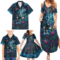 New Zealand Matariki Pohutukawa Family Matching Summer Maxi Dress and Hawaiian Shirt Te Mauri te Ora LT9 - Polynesian Pride